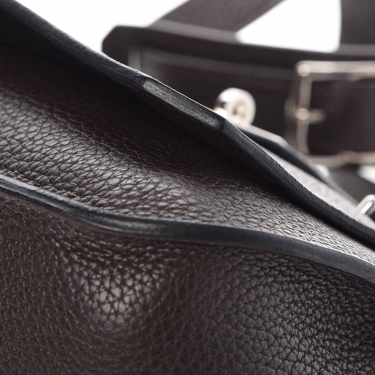 Hermes Taurillon Clemence Jypsiere 28 Chocolate 14 of 16