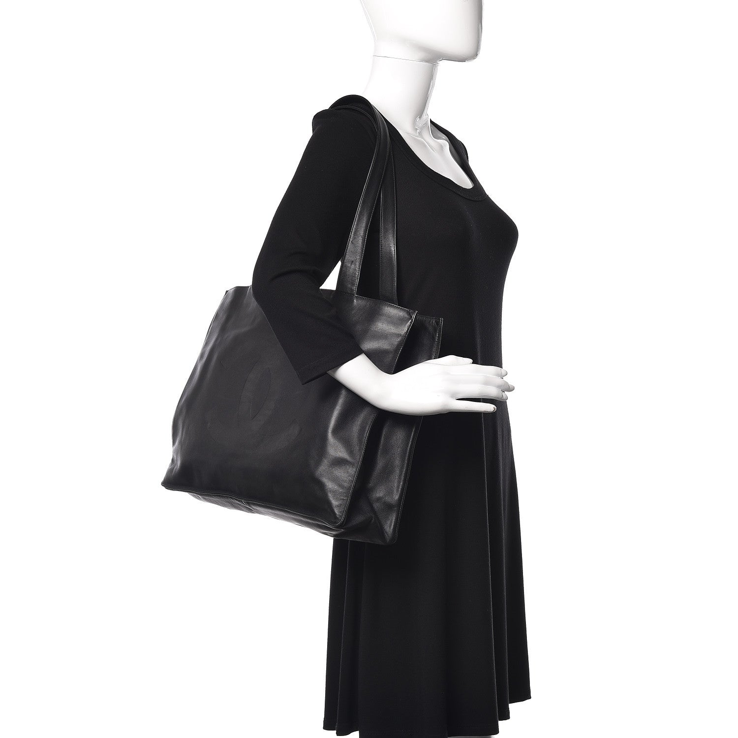 Chanel Lambskin CC Tote Black 2 of 12