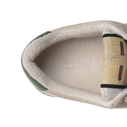 Gucci Nubuck Web Womens Screener Sneakers 36 Dusty Milk New Mystic White Vintage Green 8 of 10