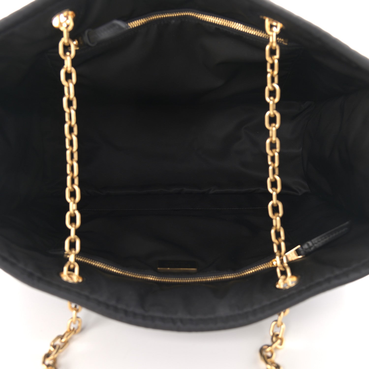 Prada Tessuto Nylon Chain Shoulder Bag Black 5 of 10