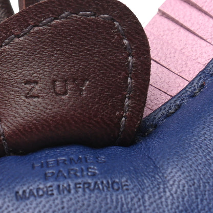 Hermes Milo Lambskin Grigri Rodeo Horse Bag Charm PM Rouge Sellier Mauve Sylvestre Bleu Saphir 4 of 4