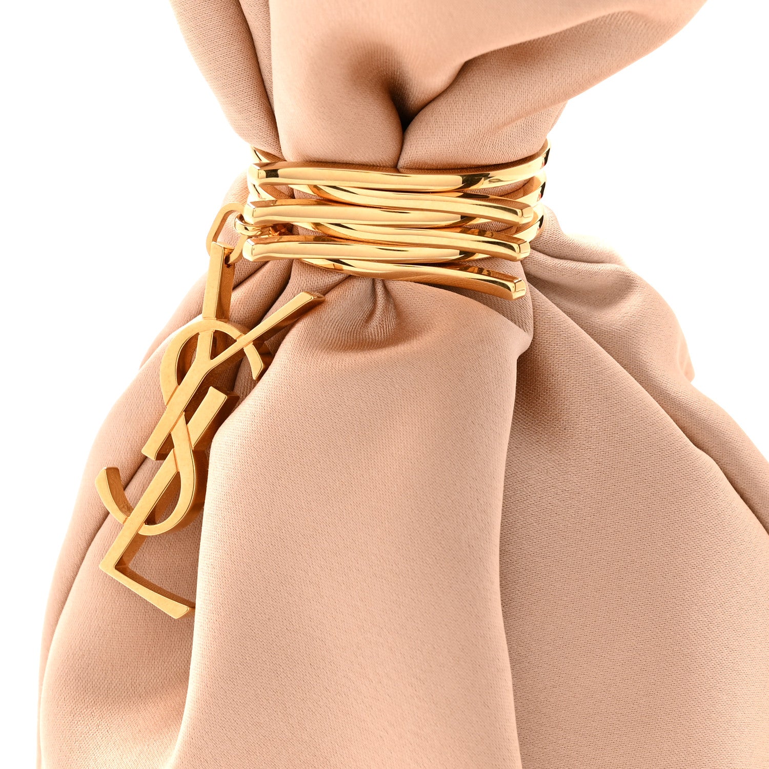 Saint Laurent Satin Evening Pouch Nude Baby Nude 8 of 11