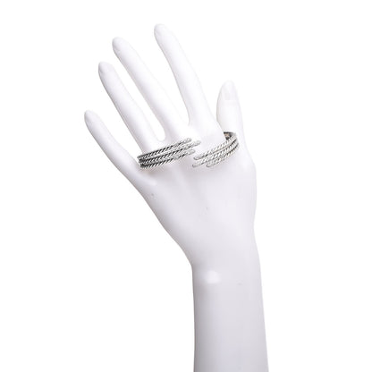 David Yurman Sterling Silver Diamond 3-Row Open Willow Bracelet 2 of 6