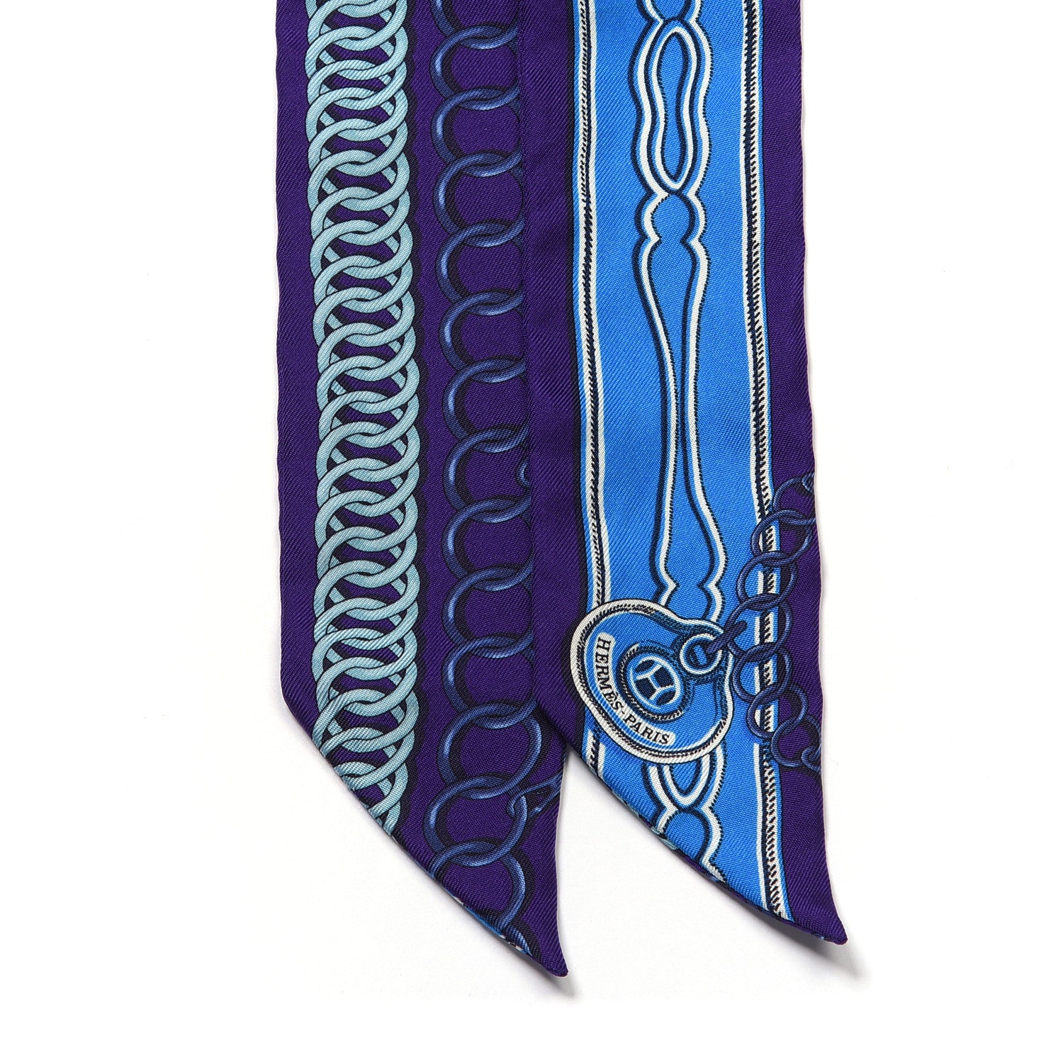 Hermes Silk Maillons Twilly Ultra Violet Cobalt 2 of 4