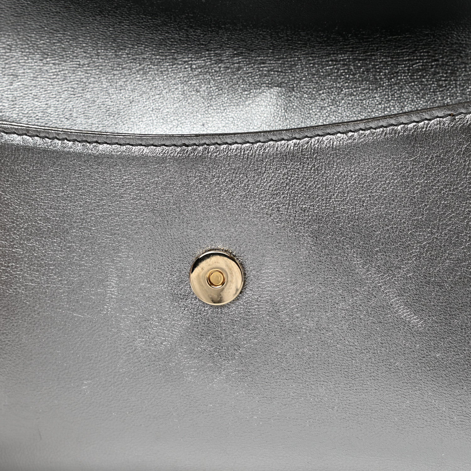 Saint Laurent Metallic Calfskin Y-Mail Clutch Silver 9 of 12