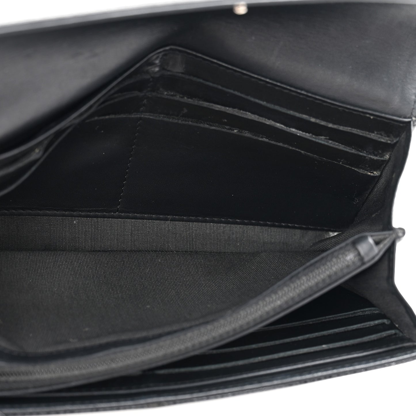Caviar Timeless CC Large Gusset Flap Wallet Black