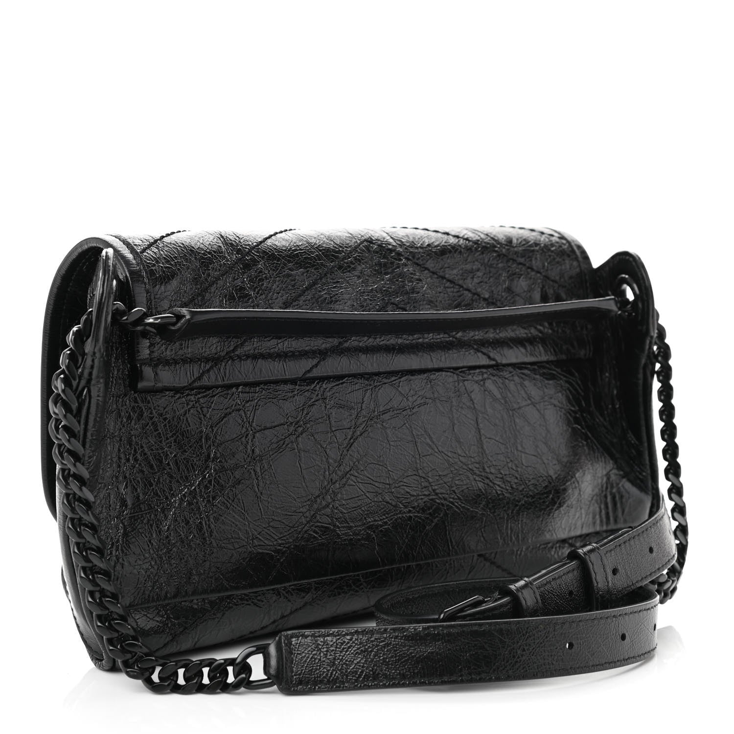 Saint Laurent Crinkled Calfskin Matelasse Monogram Niki Body Bag Black 3 of 8