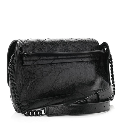 Saint Laurent Crinkled Calfskin Matelasse Monogram Niki Body Bag Black 3 of 8