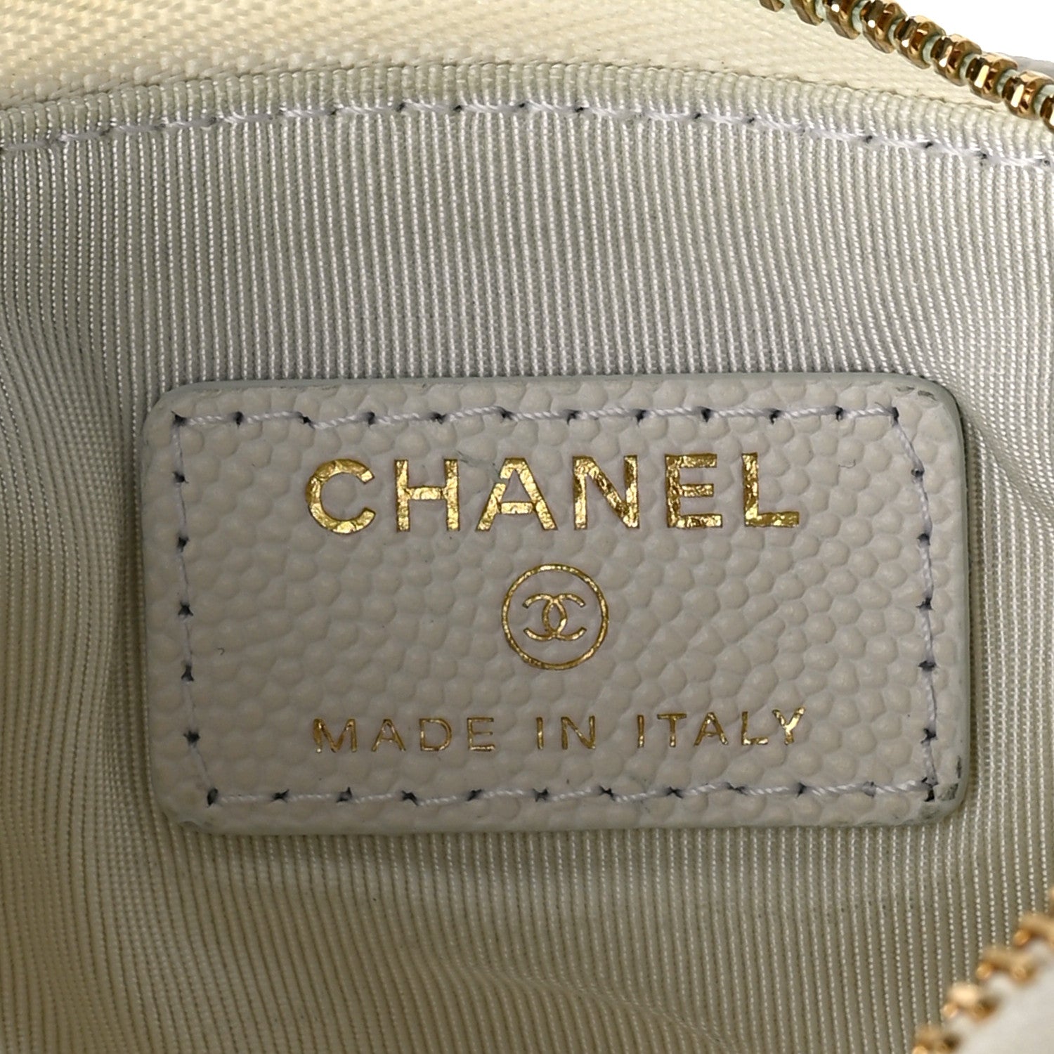 Chanel Caviar Quilted Small Cosmetic Case White 6 of 9