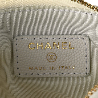 Chanel Caviar Quilted Small Cosmetic Case White 6 of 9
