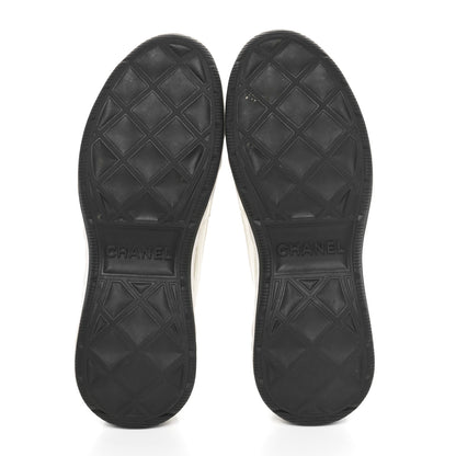 Chanel Velvet Calfskin Mixed Fibers CC Sneakers 39 Ivory Black 6 of 8