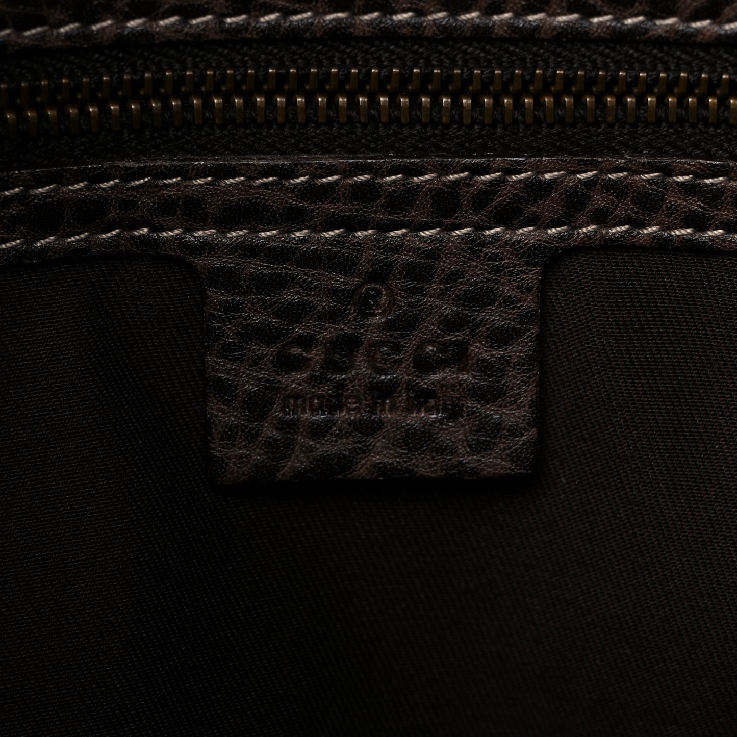 Guccissima Large New Pelham Satchel Dark Brown
