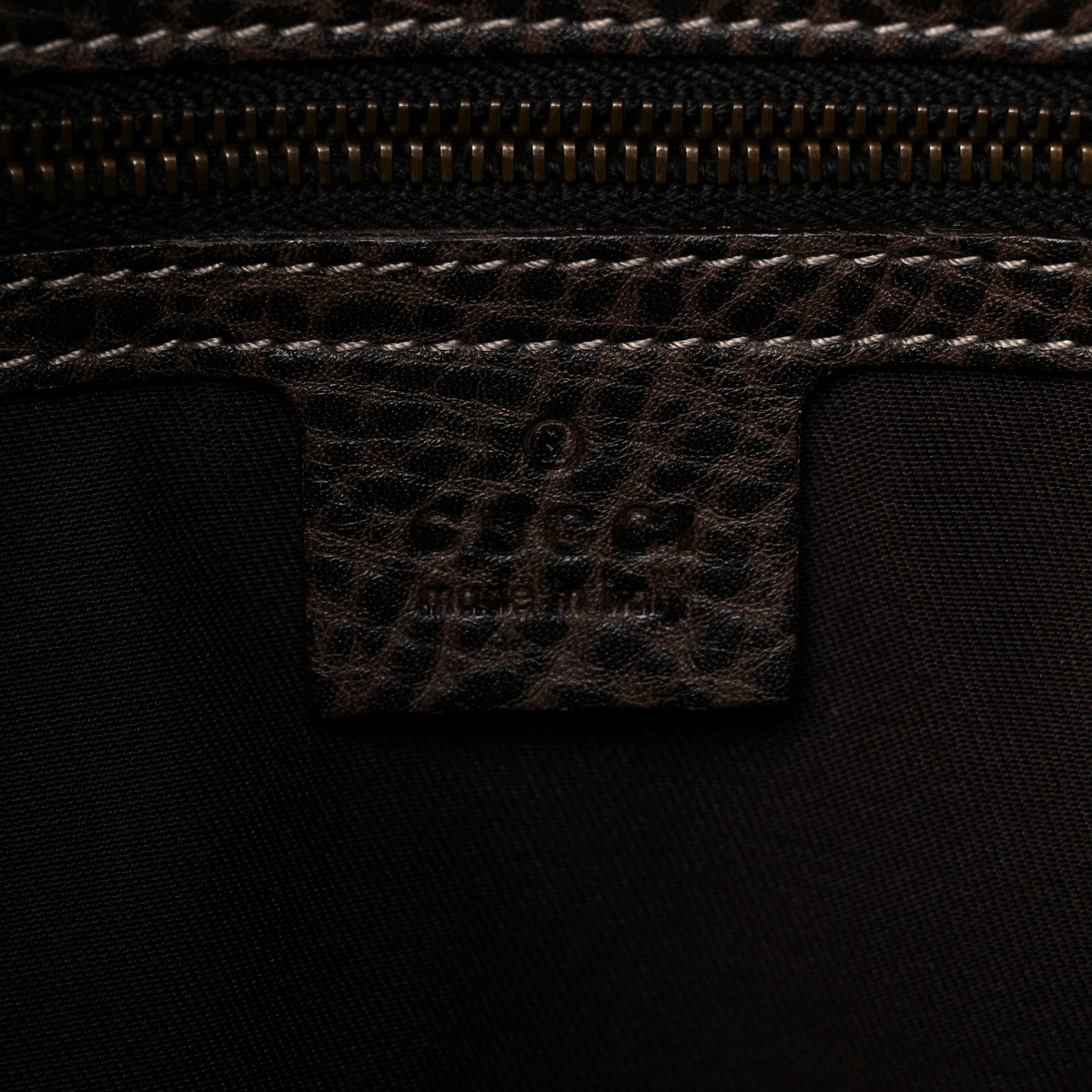 Gucci Guccissima Large New Pelham Satchel Dark Brown 9 of 13