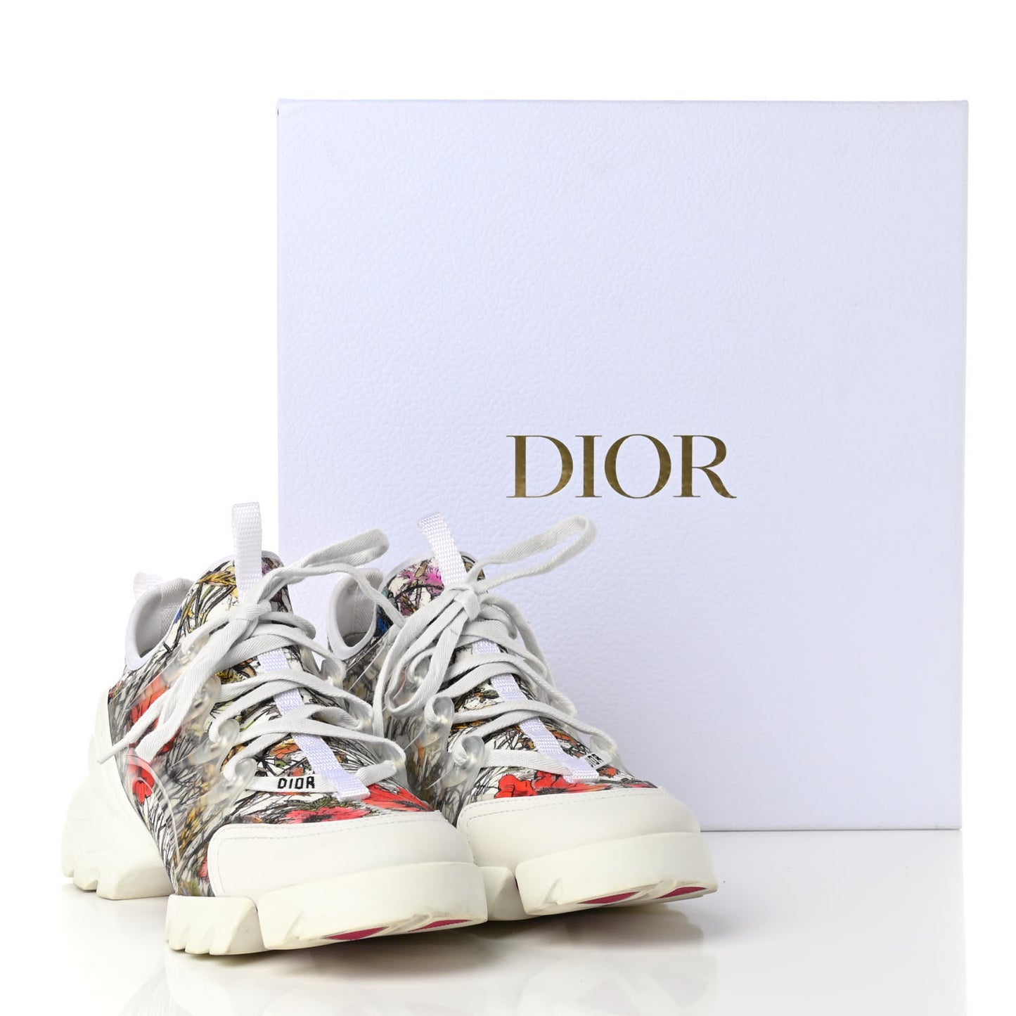 Neoprene Rubber Champetre Print Womens D-Connect Sneakers 38 White Multicolor