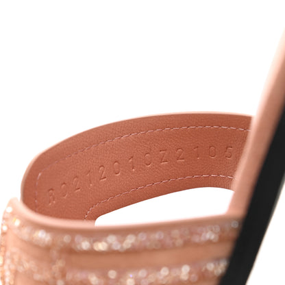 Hermes Suede Goatskin Crystal Oran Sandals 36 Rose Aube Nude 8 of 8