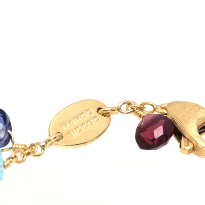 Marco Bicego 18K Yellow Gold Multi Gemstone Blue Topaz Paradise Single Strand Bracelet 5 of 6