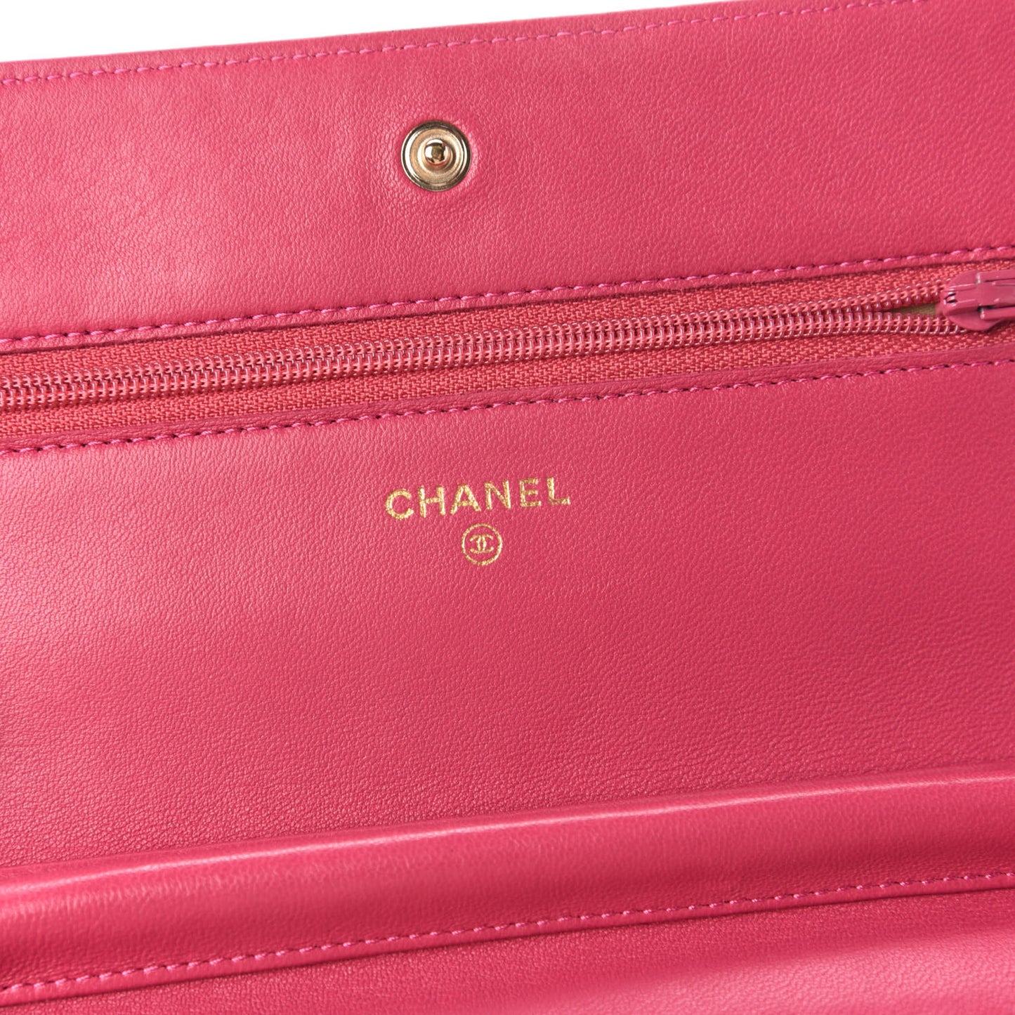 Lambskin Camellia Embossed Wallet On Chain WOC Pink