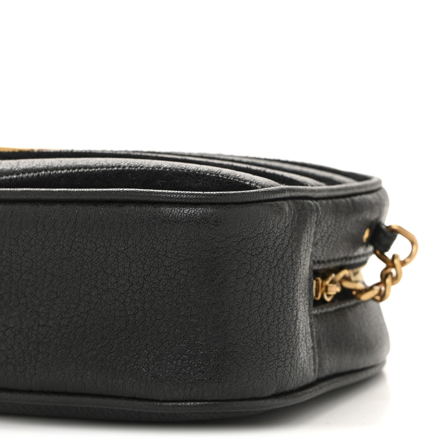 Saint Laurent Calfskin Suede Matelasse Monogram Mini Lou Camera Bag Black 10 of 12
