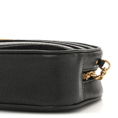 Saint Laurent Calfskin Suede Matelasse Monogram Mini Lou Camera Bag Black 10 of 12