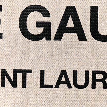 Saint Laurent Linen Calfskin Rive Gauche Tote Optic White 17 of 18