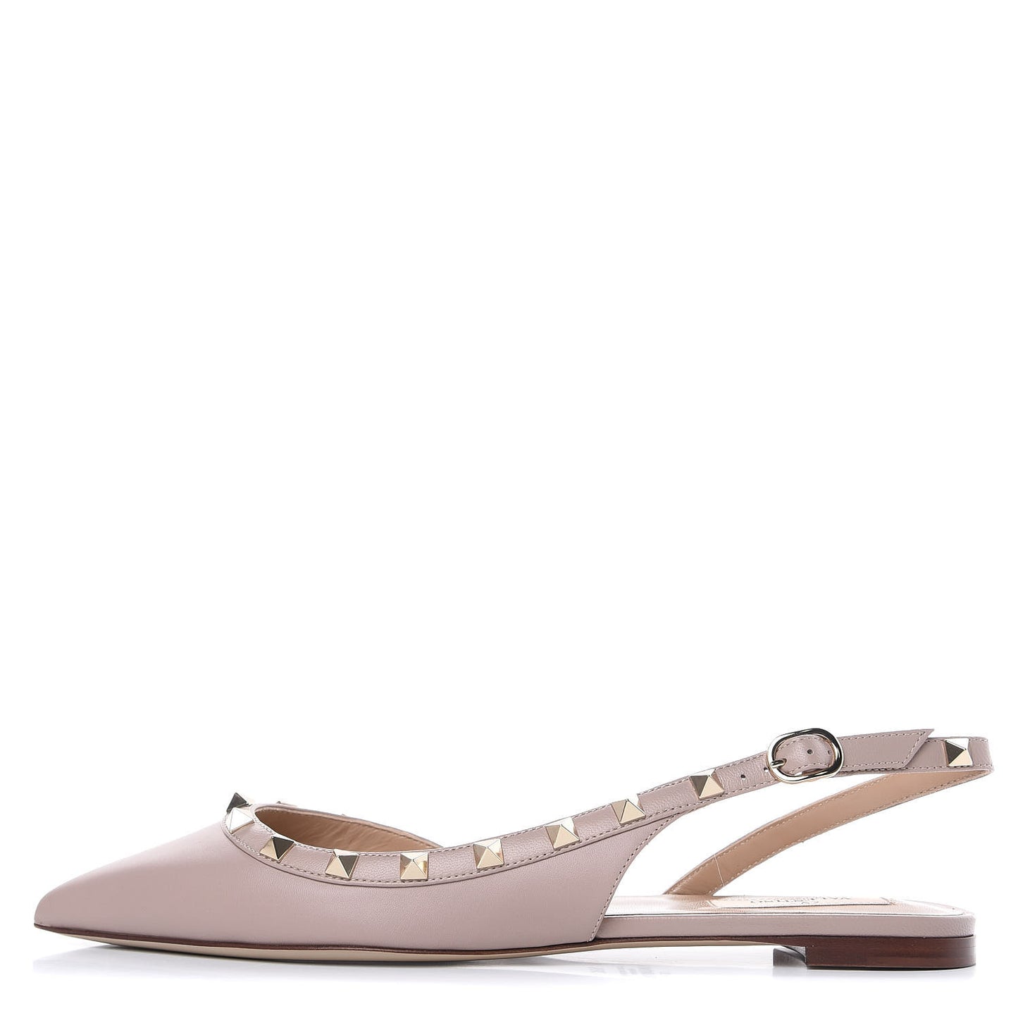 Nappa Rockstud Slingback Flats 38.5 Poudre