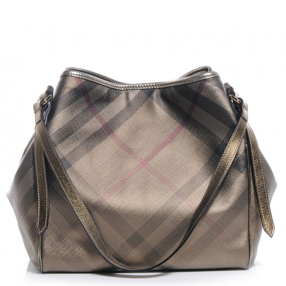 Metallic Check Small Canterbury Tote Gold