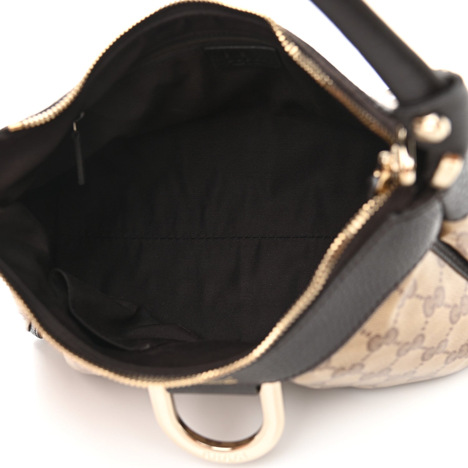 Gucci Crystal Monogram D Ring Gold Hobo Brown 5 of 9