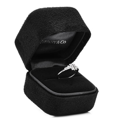 Tiffany 18K White Gold Diamond T Wire Ring 49 5 5 of 5