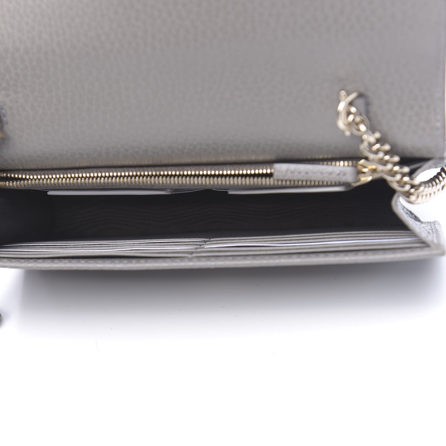 Gucci Dollar Calfskin Interlocking G Chain Wallet Loess 5 of 11