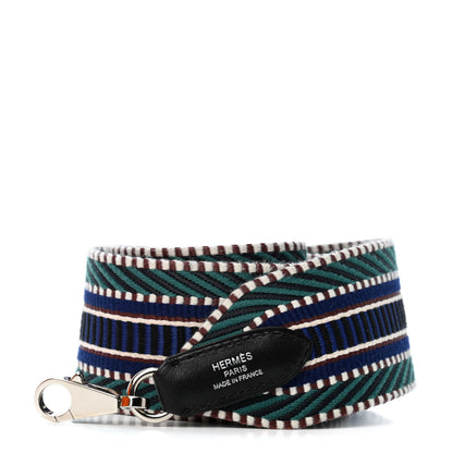 Hermes Toile Swift 50mm Sangle Cavale Shoulder Strap Malachite Bleu Electrique Black 1 of 4