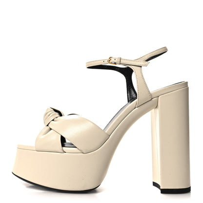 Saint Laurent Vendome Bianca 85 Platform Sandals 38 Pearl 1 of 9