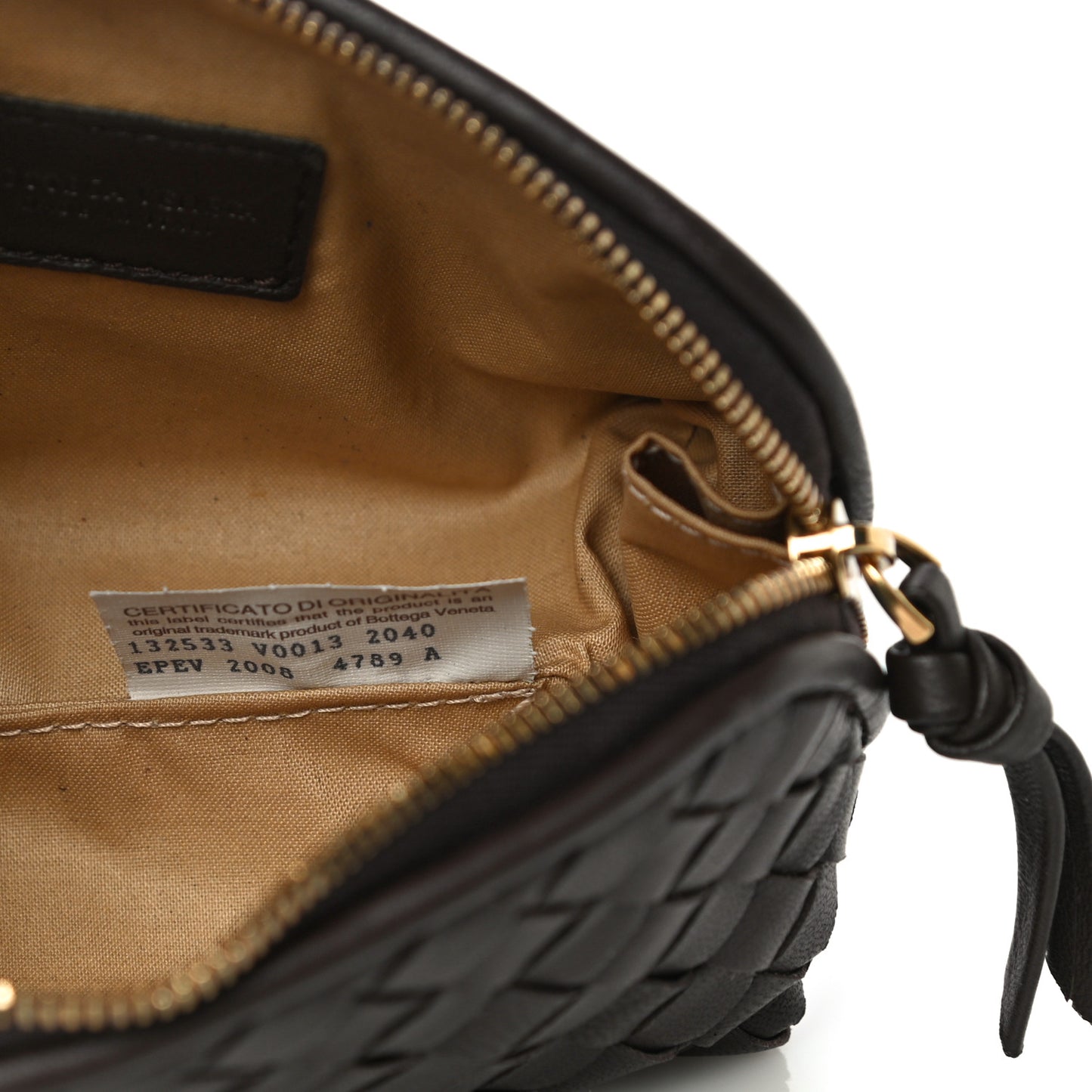 Nappa Intrecciato Cosmetic Case Brown