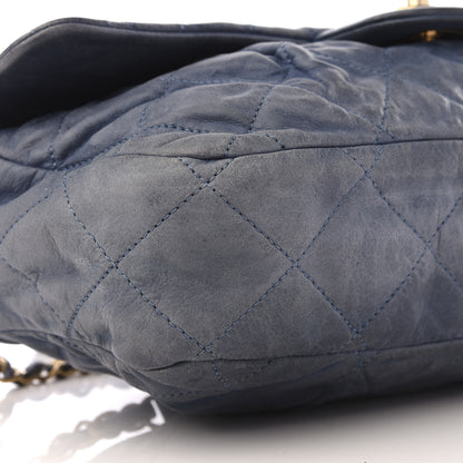 Chanel Iridescent Calfskin Large Chic Quilt Flap Dark Blue 5 of 9