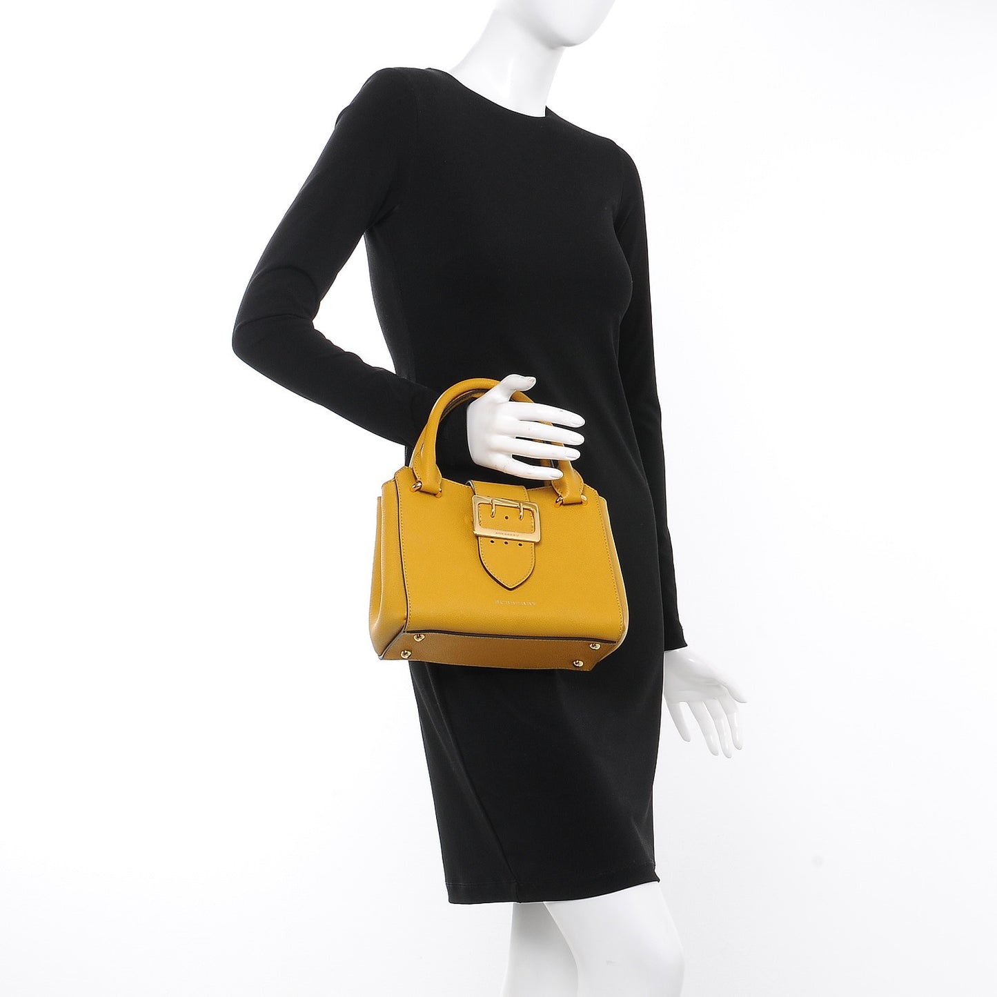 Soft Grain Calfskin Small Buckle Tote Bright Straw