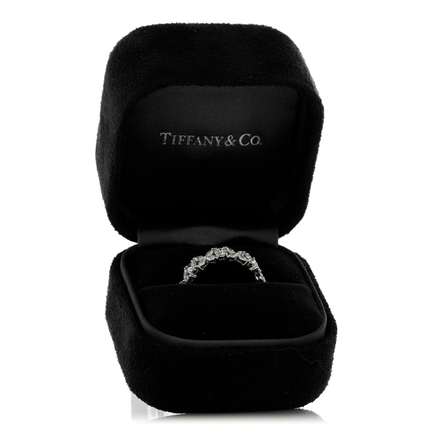 Platinum Diamond Victoria Alternating Band Ring 53 6.5