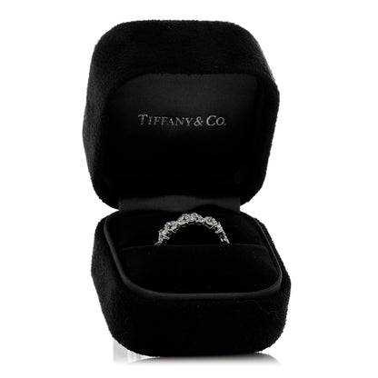 Tiffany Platinum Diamond Victoria Alternating Band Ring 53 6.5 5 of 5
