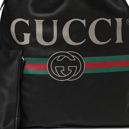 Gucci Calfskin Logo Drawstring Backpack Black 8 of 12