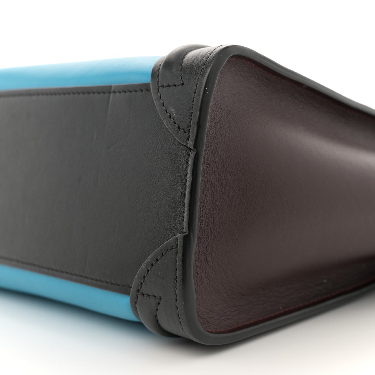 Smooth Calfskin Nano Tri-Color Luggage Turquoise