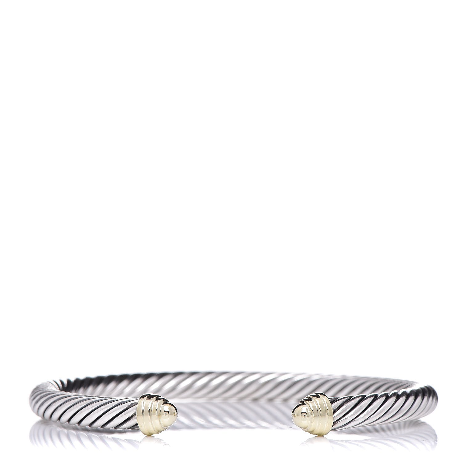 David Yurman Sterling Silver 14K Yellow Gold 5mm Cable Classics Bracelet 1 of 5