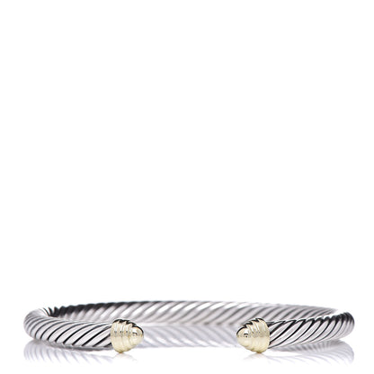 David Yurman Sterling Silver 14K Yellow Gold 5mm Cable Classics Bracelet 1 of 5