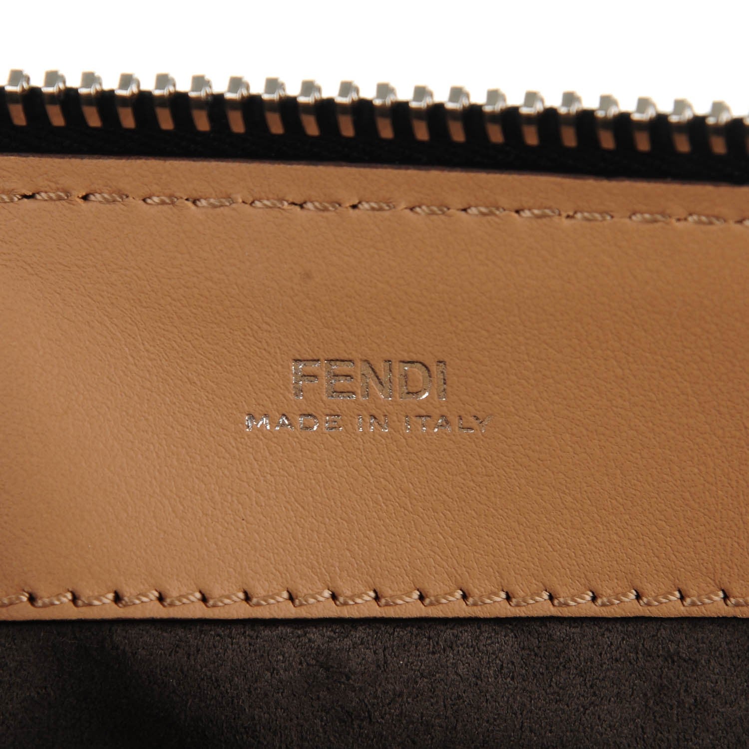 Fendi Vitello Baltico Dolce Shiny Nappa Lace Up DotCom Satchel Cuoio Ceruleo 9 of 10