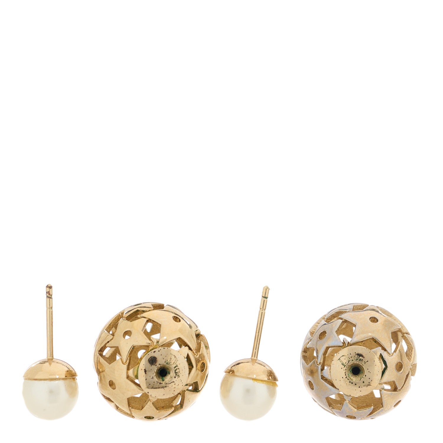 Christian Dior Pearl Star Mise En Dior Tribal Earrings Gold 4 of 5