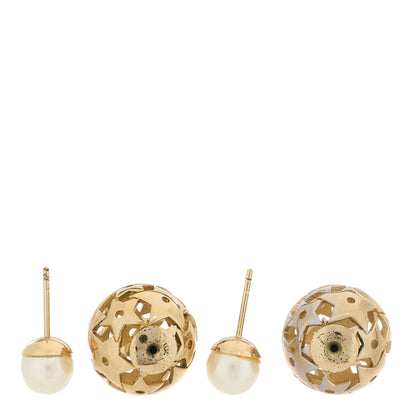 Christian Dior Pearl Star Mise En Dior Tribal Earrings Gold 4 of 5