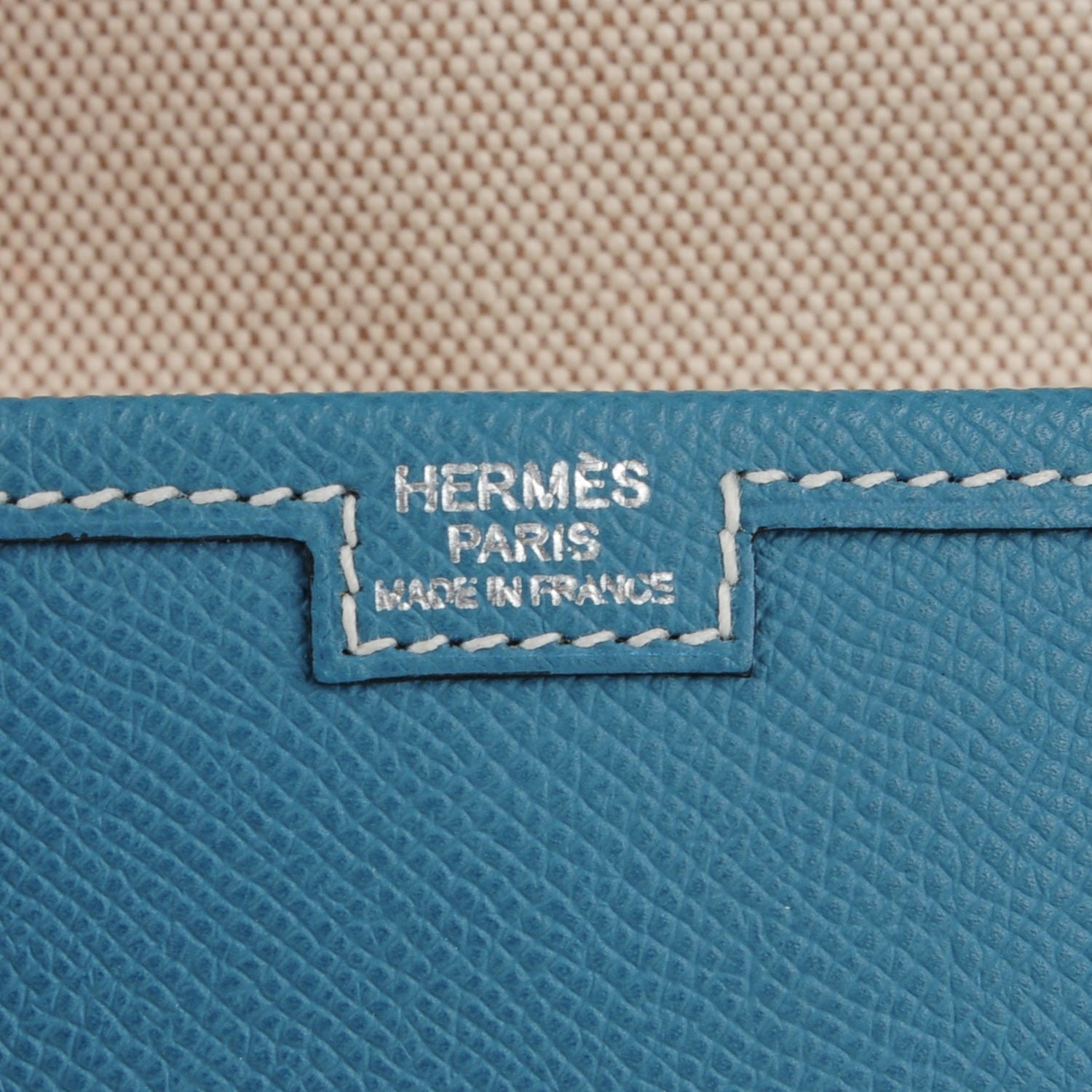 Hermes Epsom Jige PM Clutch Blue Jean 7 of 9