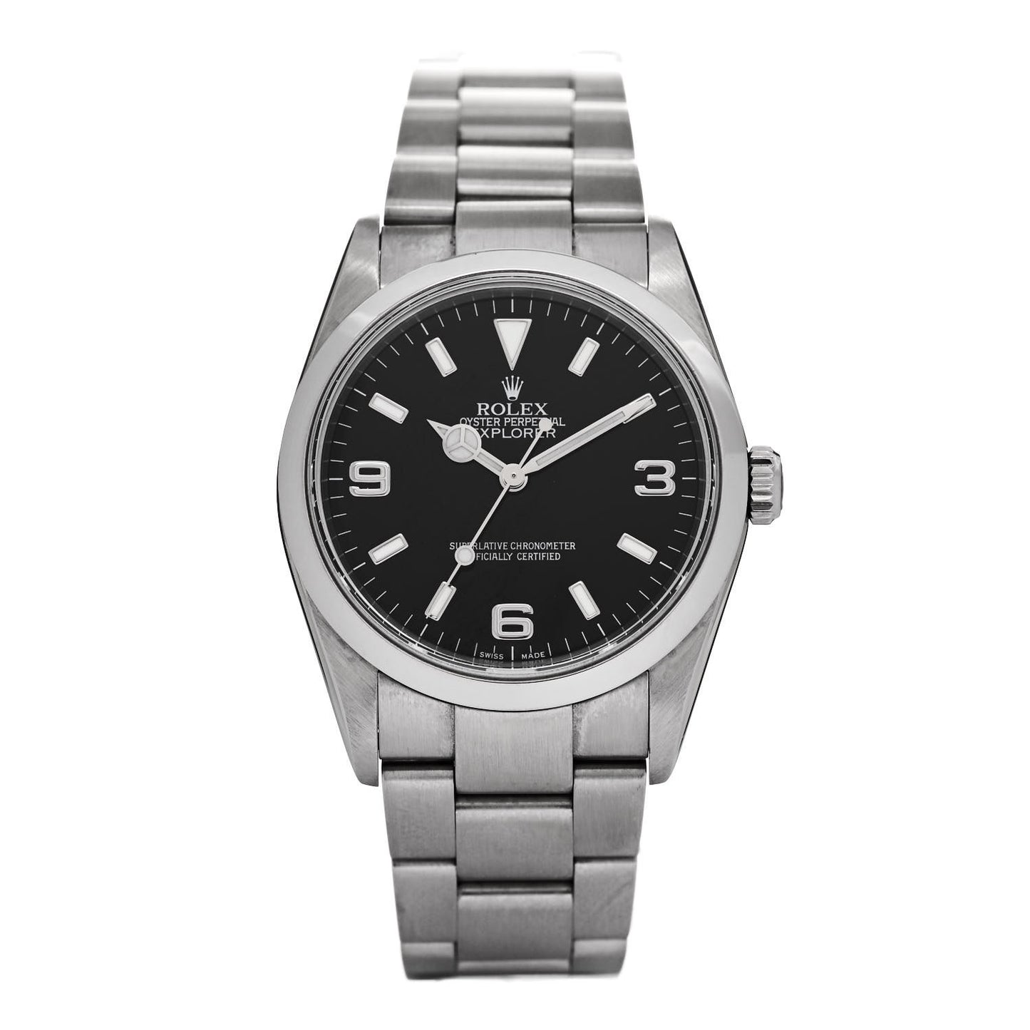 Stainless Steel 36mm Oyster Perpetual Explorer Watch Black 114270