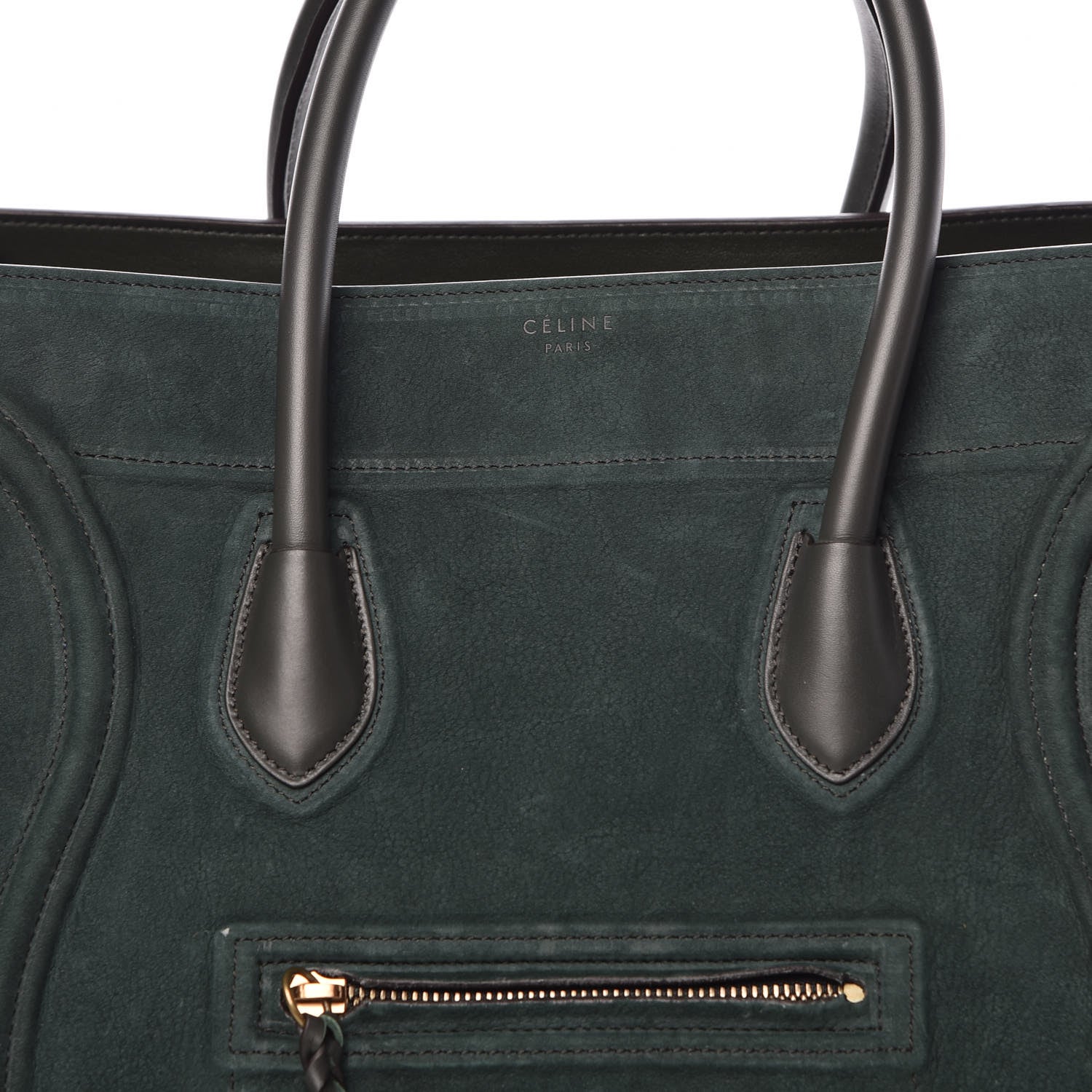 Celine Nubuck Medium Phantom Luggage Bottle Green 9 of 13