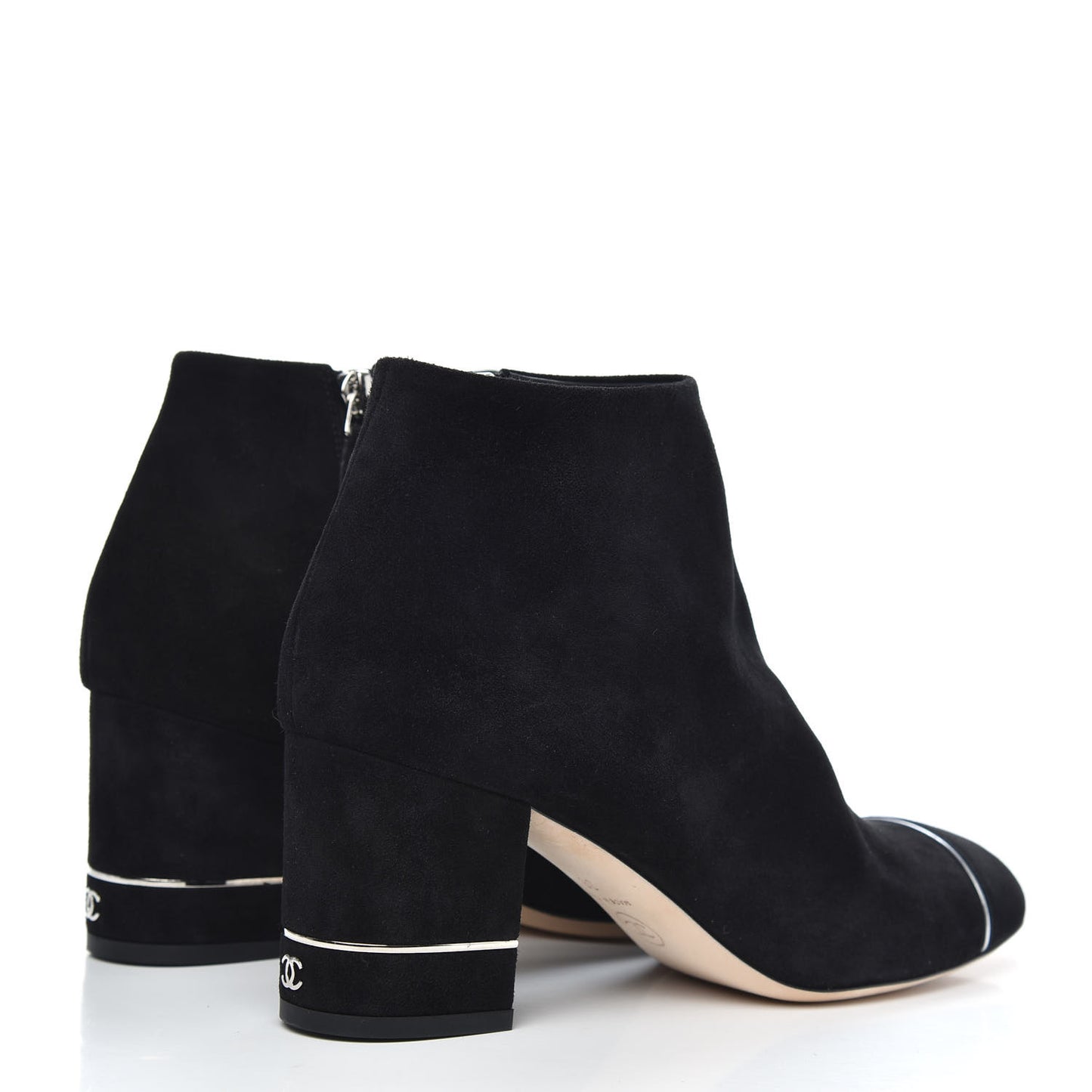 Suede CC Cap Toe Ankle Booties Boots 38 Black