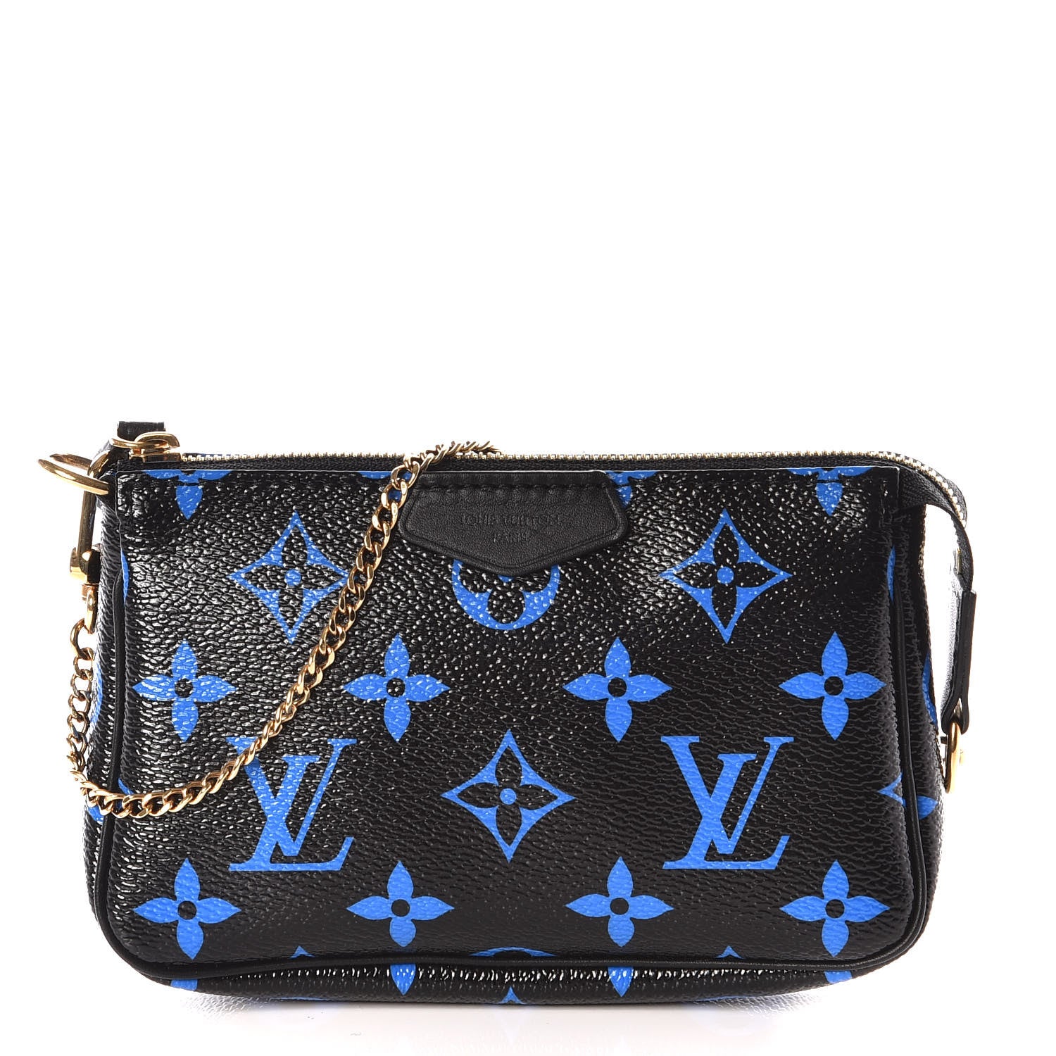 Louis Vuitton Colored Monogram Mini Pochette Accessories Blue Black 1 of 9