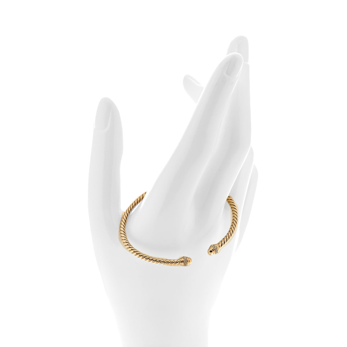 18K Yellow Gold Diamond 3mm Cablespira Bracelet