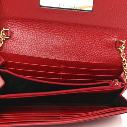 Gucci Dollar Calfskin Petite GG Marmont Wallet Chain Bag Hibiscus Red 5 of 14